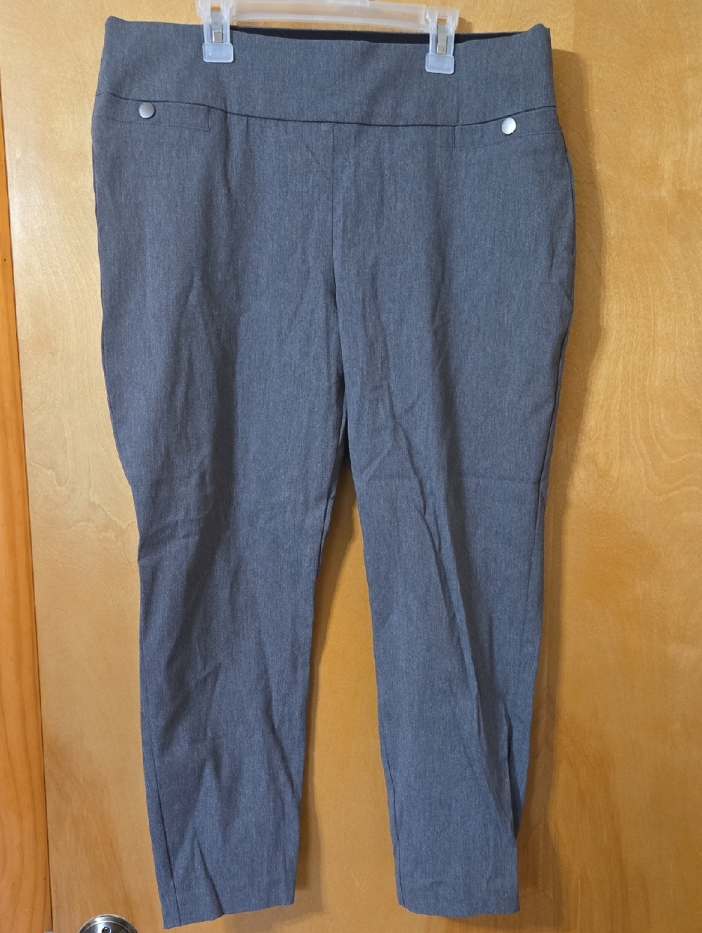 Gray Stretch Pull-On Dress Pants